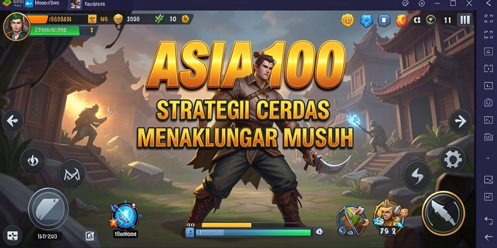 Tangkapan layar gameplay <strong>ASIA100</strong> yang menunjukkan pertarungan strategis.