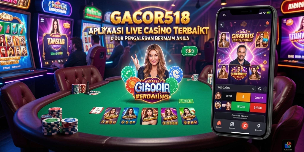 Tampilan gameplay GACOR518 dengan dealer langsung di Live Casino.