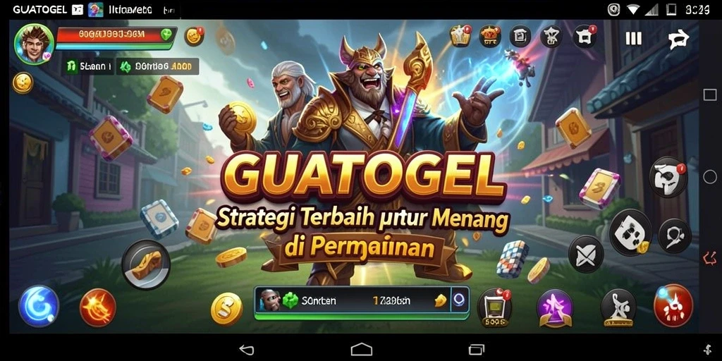 Tampilan utama GUATOGEL menampilkan elemen gameplay yang menantang.