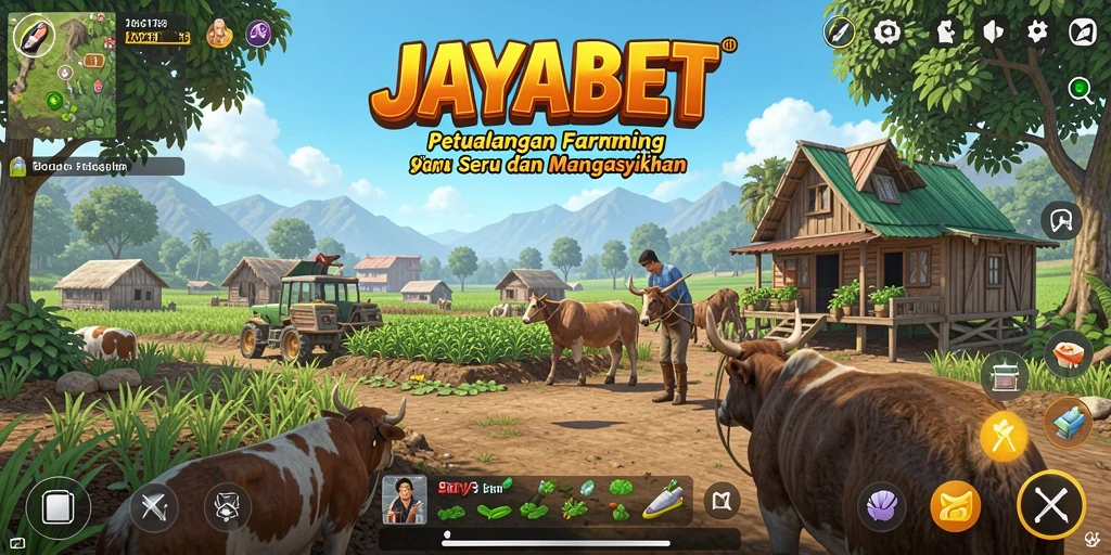Tampilan gameplay <strong>JAYABET</strong> yang menarik saat bertani dan mengelola lahan.