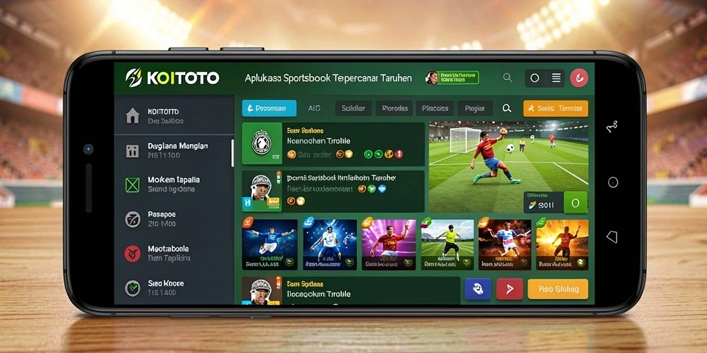 Screenshot utama KOITOTO menampilkan pengguna yang sedang bertaruh pada pertandingan olahraga.