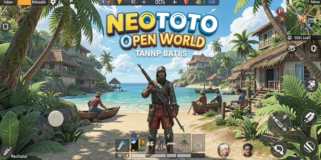 Tampilan gameplay NEOTOTO yang menakjubkan dan penuh warna.