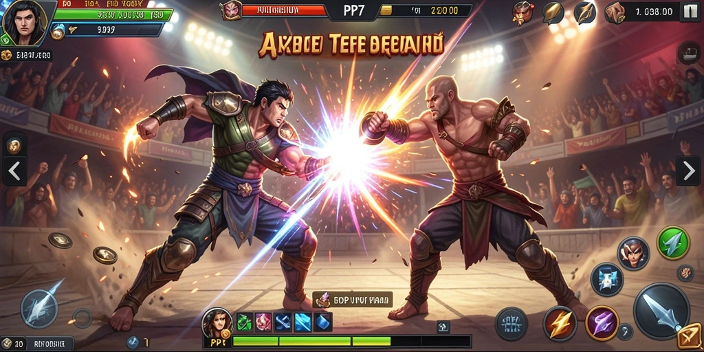 Tampilan aksi seru dari gameplay PP7 di arena Fighting.