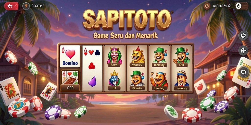 Tampilan gameplay seru dalam SAPITOTO di papan Domino.