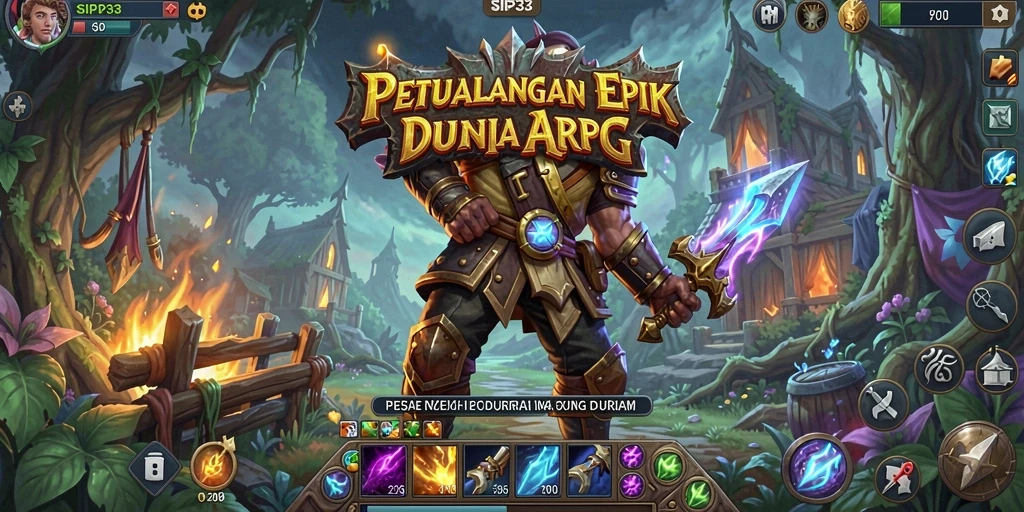 Screenshot gameplay SIP33 menampilkan pertarungan epik dengan karakter yang kuat.