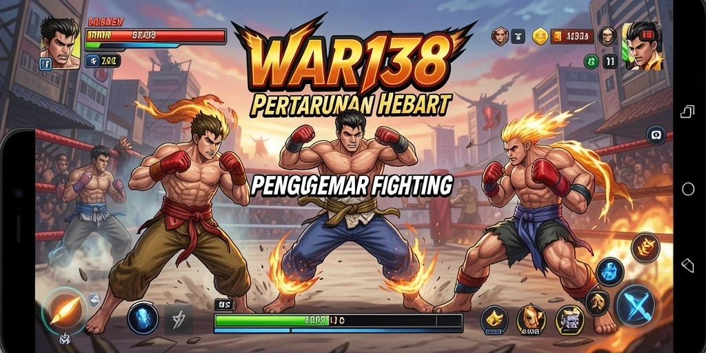 Screenshot gameplay WAR138 menampilkan pertarungan seru dengan karakter memukau.